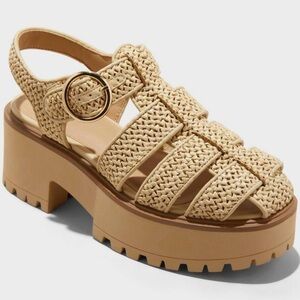 ⭐️NEW⭐️ Wild Fable~Women’s Elide Raffia Fisherman Platform Heels~Size 7.5